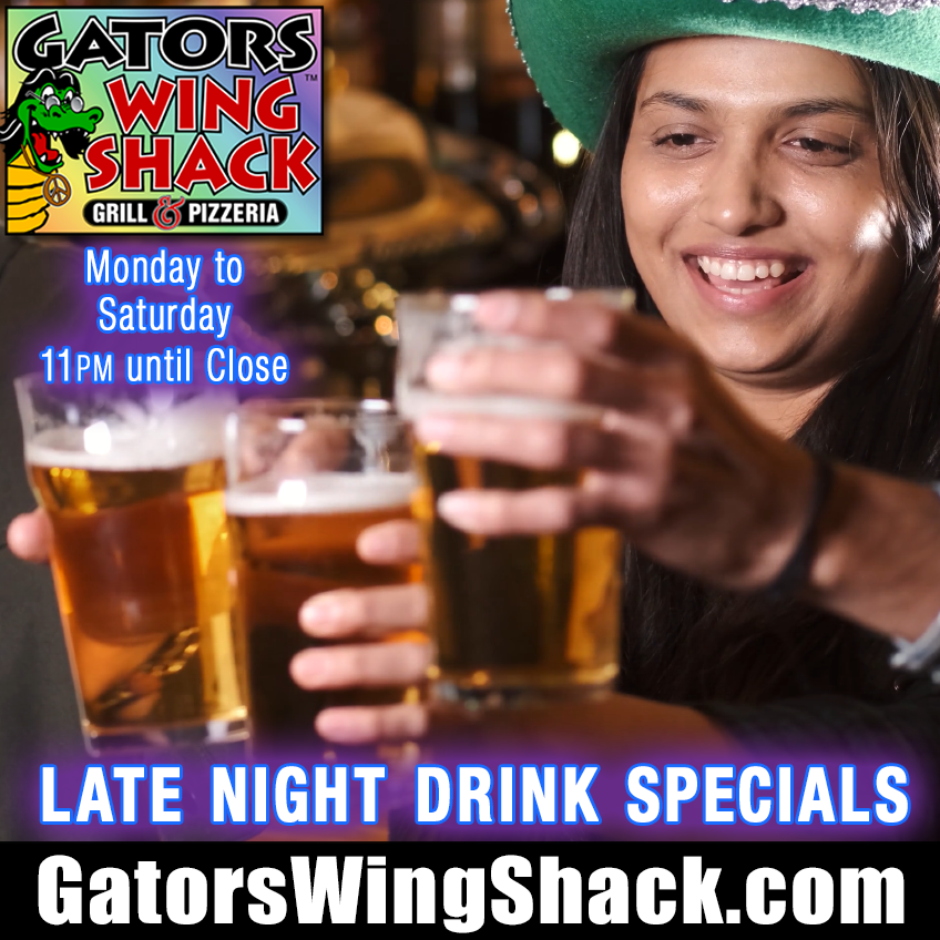 Don't Miss Gators Wing Shack's Late Night Drink Specials